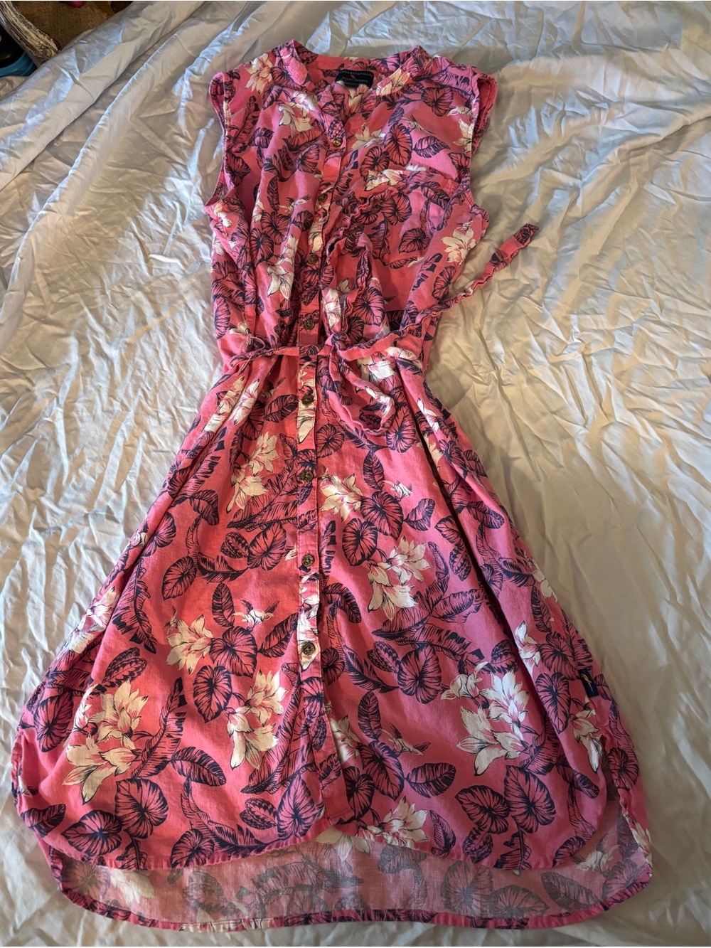 Margaritaville Coral Pink Floral Button-Up Shirt
